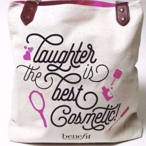 Benefit Laughter Is The Best Cosmetic Canvas Tote